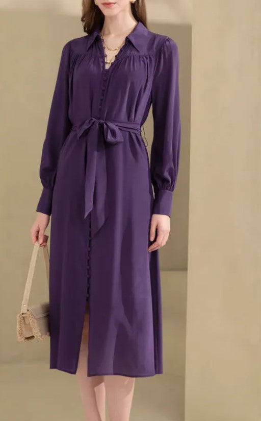 Deep purple Peony dress