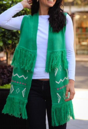 Green swing knit vest