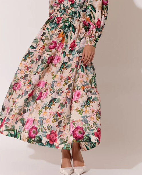Morgan linen floral skirt