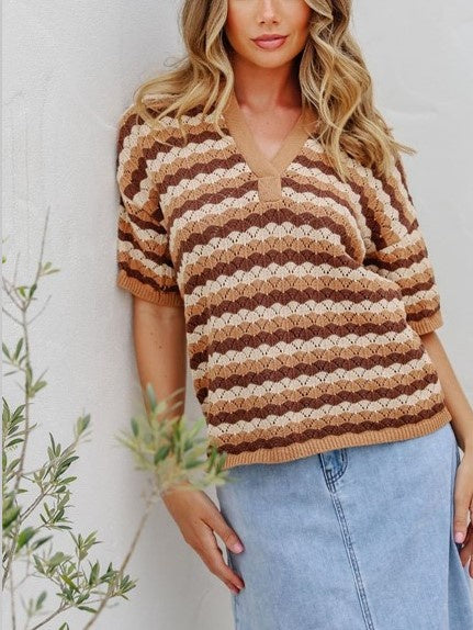 knitwear camel top