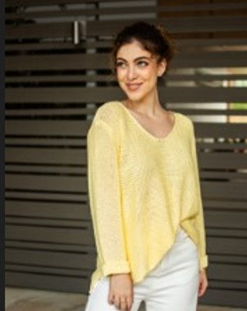 Lemon V neck sweater