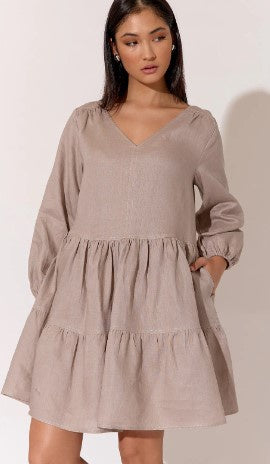 Monroe Linen Mocha dress