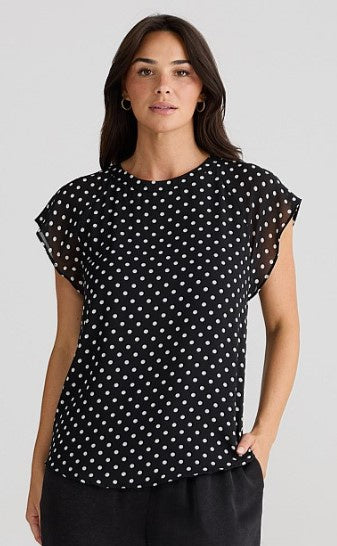 Poker dott boulavard blouse