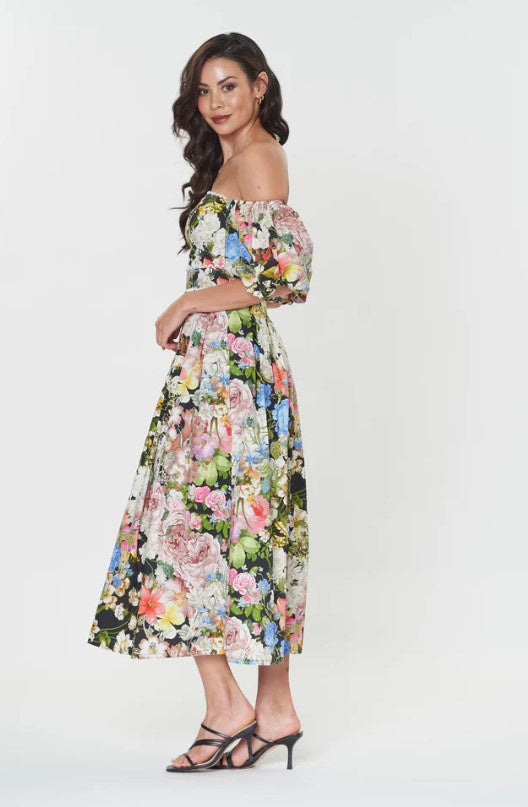 Romantic flower dress strapless