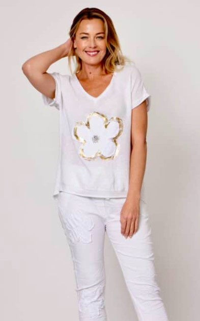 White diamonte star blouse