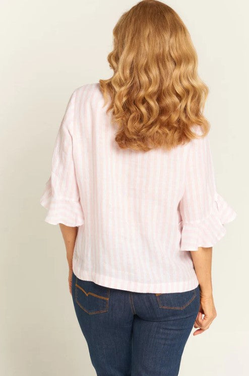Dusty pink stripe blouse