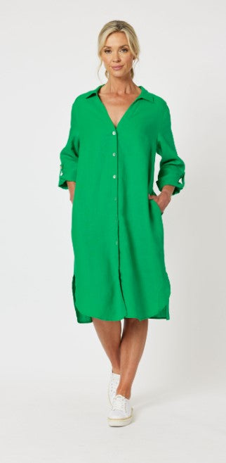 On Point Shirt Dress emerald