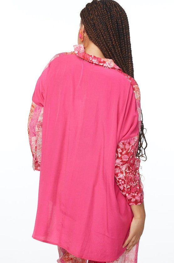 Hot Pink Paisley blouse