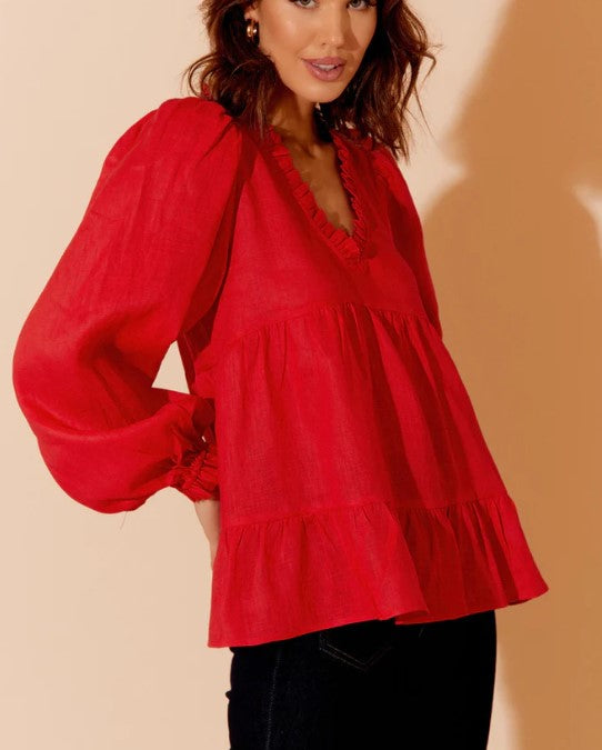Vivienne red blouse