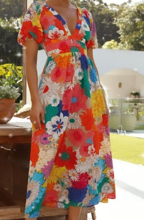Bright floral dress