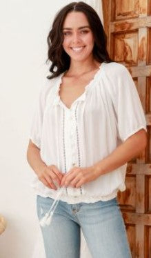 White boho top