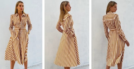 Striped dress choc