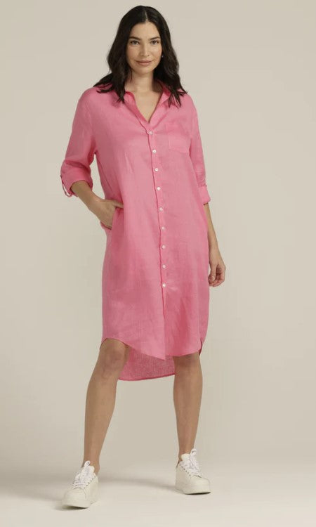 Buttoned dress pink