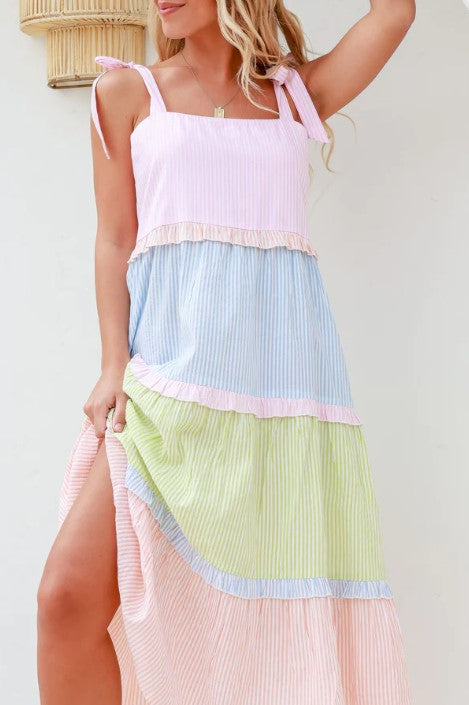 sunset stripe dress