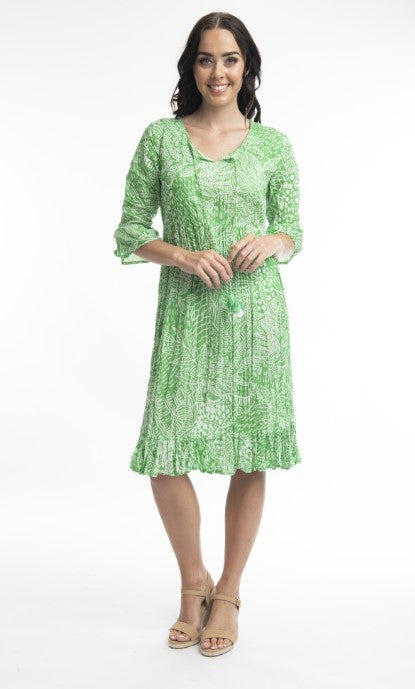 Green 3/4 sleeve dress