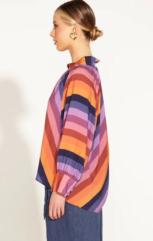 Sunset stripe blouse