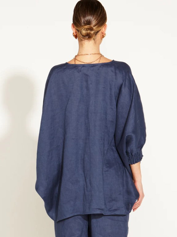 walk in the park oversized blouse navy