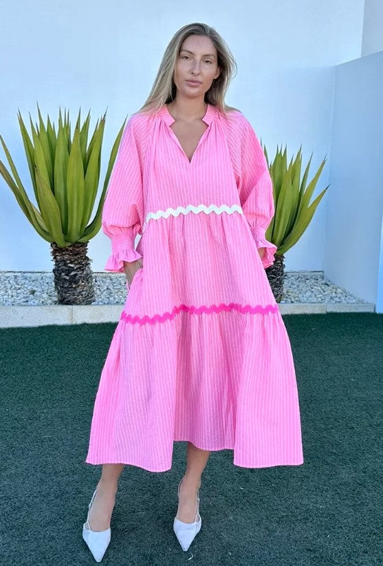 Zigzag dress pink
