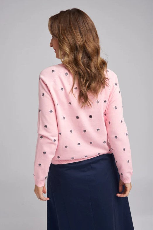 Pale pink daisy sweater