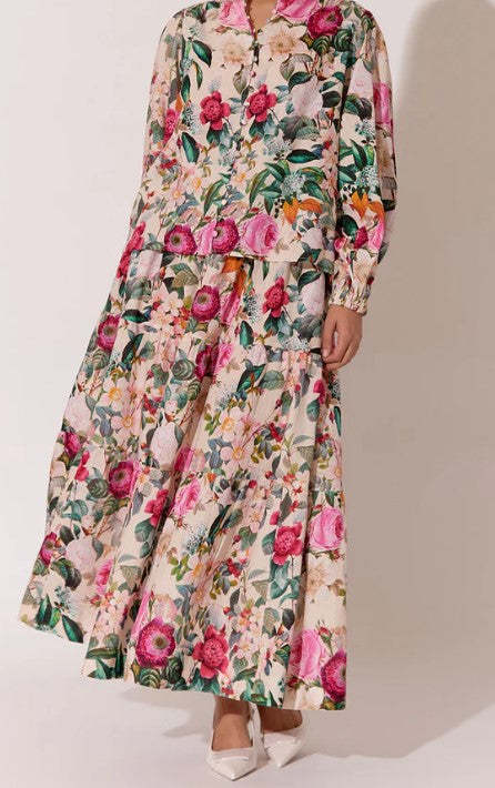 Morgan linen floral skirt