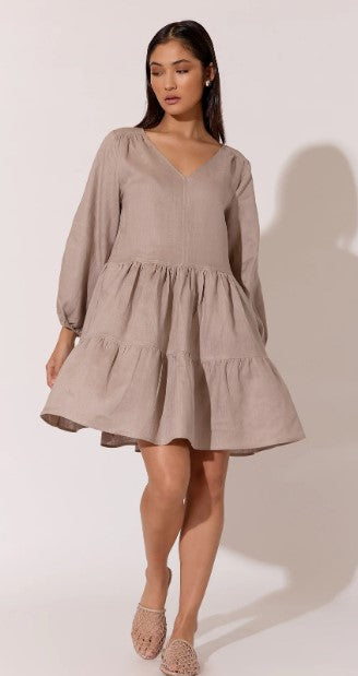 Monroe Linen Mocha dress