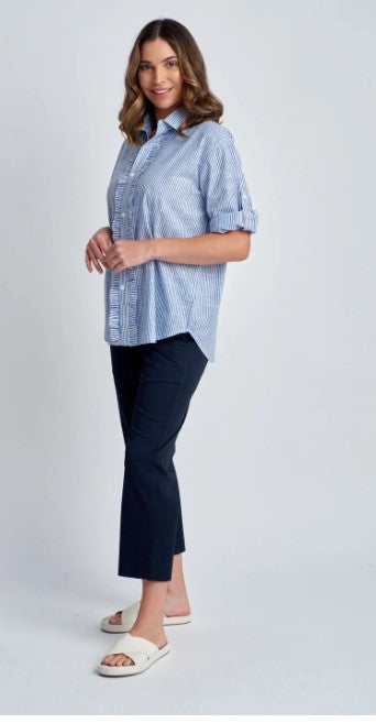 GC Navy frill stripe shirt