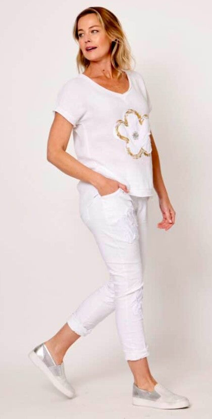 White diamonte star blouse