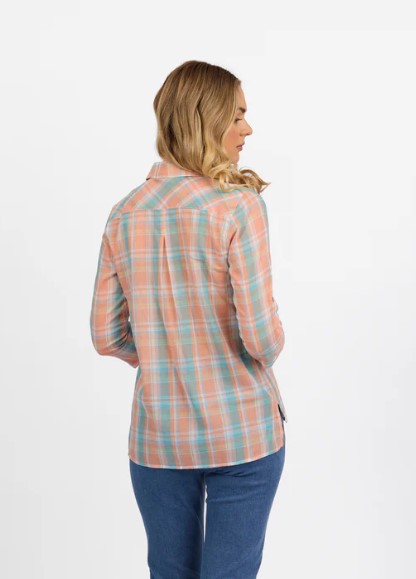 Vassalli checked shirt peach