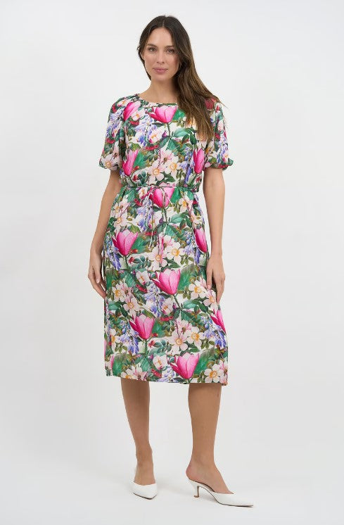 Tencil print tie dress