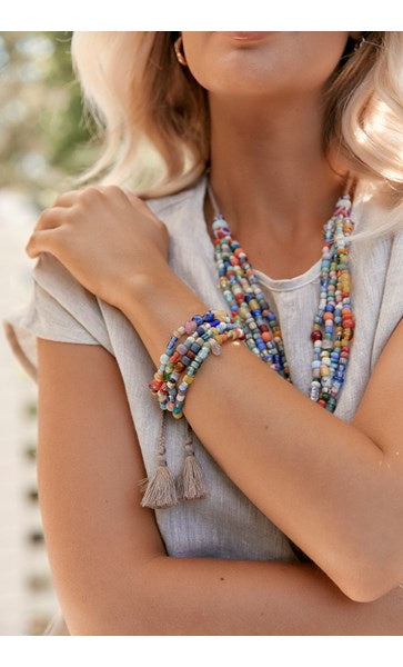 Glass Bead Multi Coloured Bracelet