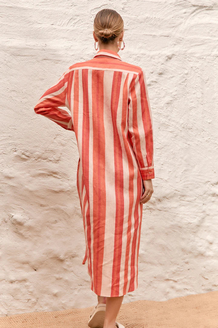 Carly stripe Linen dress