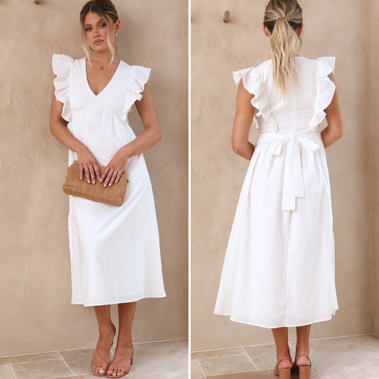 White frill dress