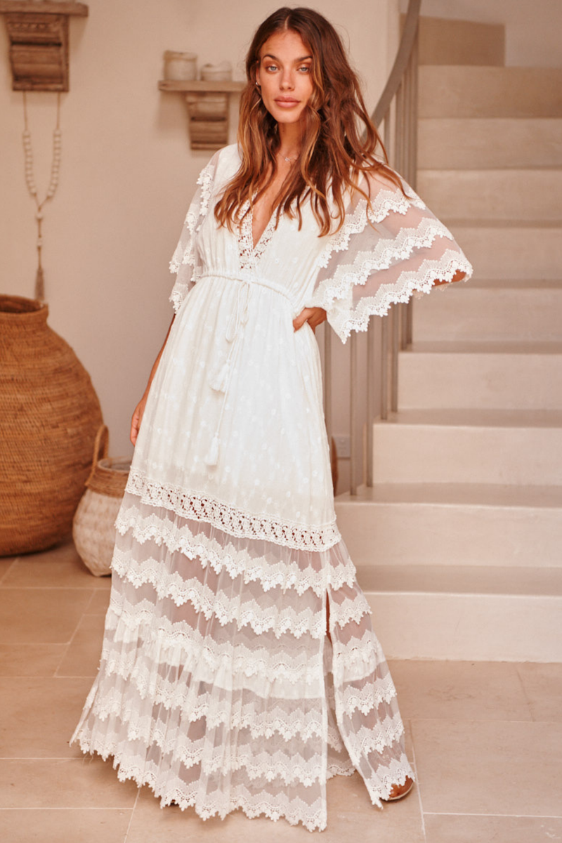 Bungalow Maxi Dress - White Jaase