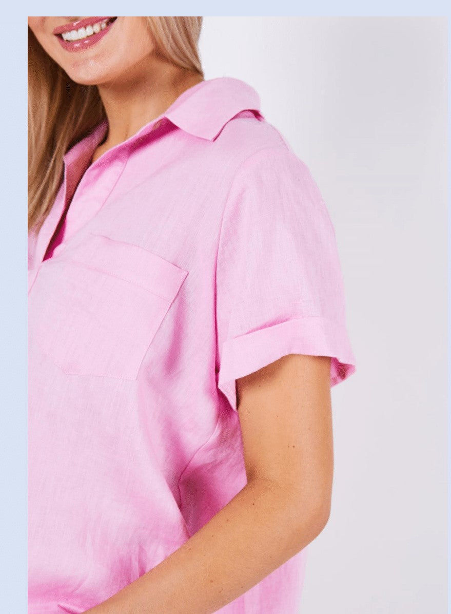 Tia linen blouse pink