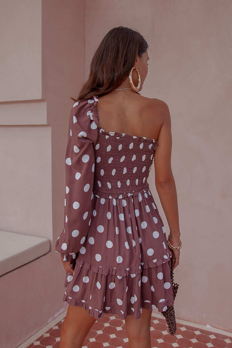 Umma Polka Dot One Sleeve Dress