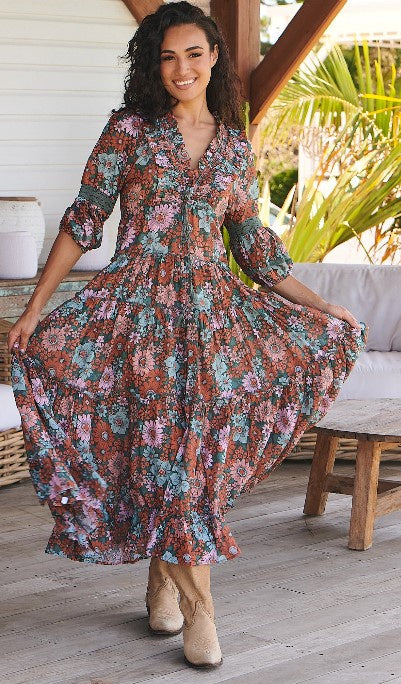 Garden of dreams Print Tae Maxi dress