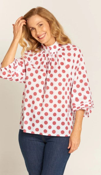 Rusty red spotted shirt