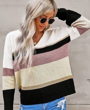Peace it up stripe sweater Lilac