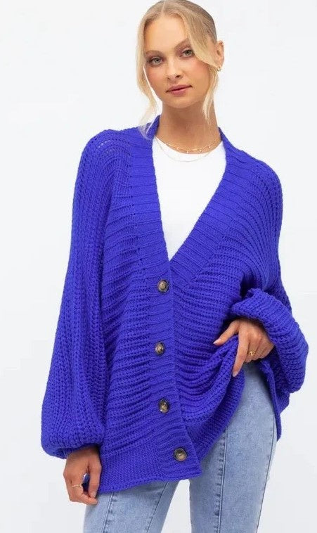 Deep blue knit cardi