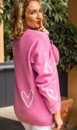 Heart knit Pink