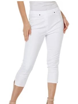 White stretch 3/4 pants