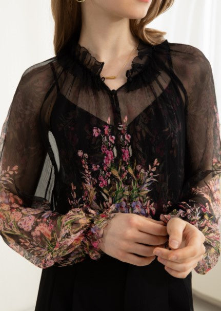 Blk Viola silk blouse