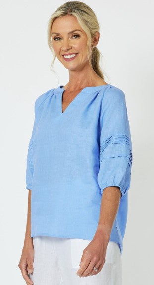 Diana detailed blue top