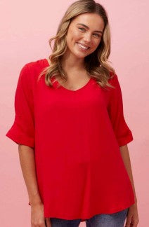 Short sleeve red top