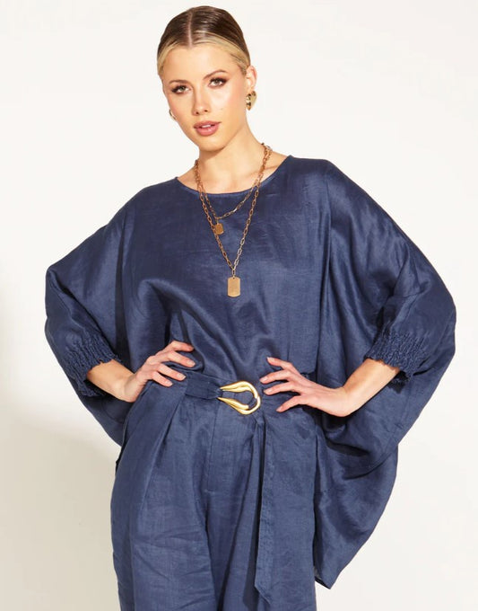 walk in the park oversized blouse navy