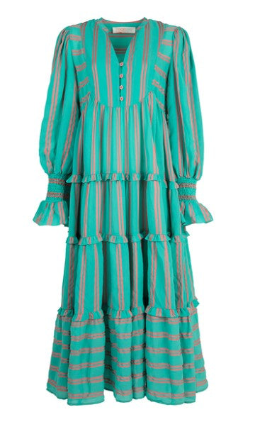 Mint stripe out dress