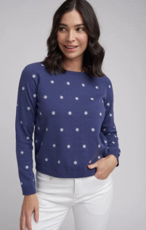 Blue daisy sweater