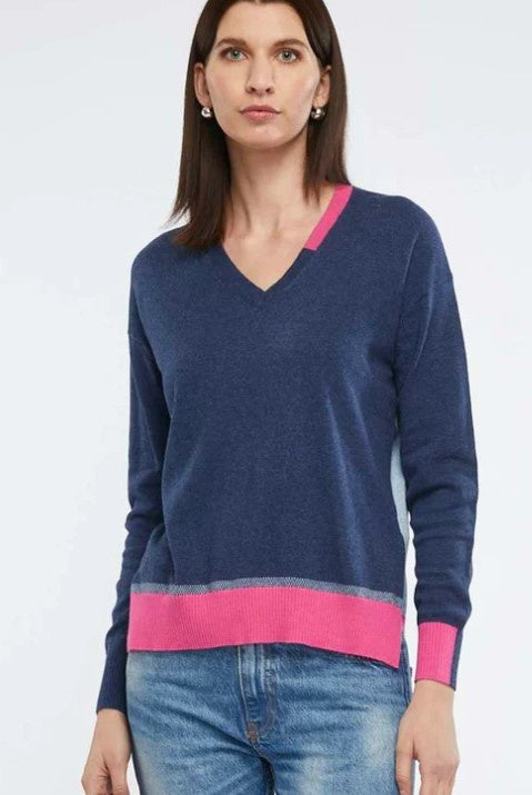 Trim pink sweater