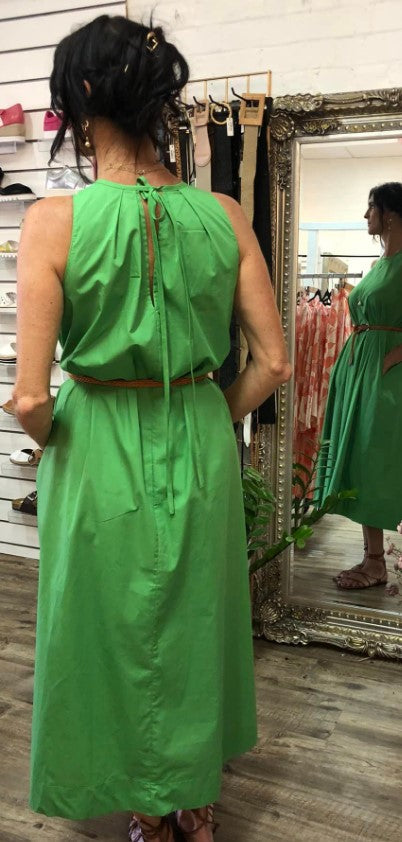 Colby Poplin Maxi dress green