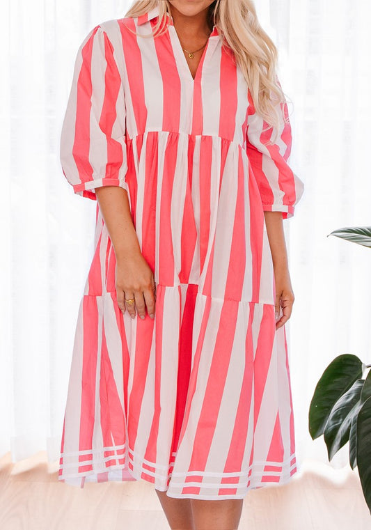 Stripe dress Pink